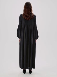 Another Tomorrow Empire Cocoon Dress in Black – Silk Women's Dress