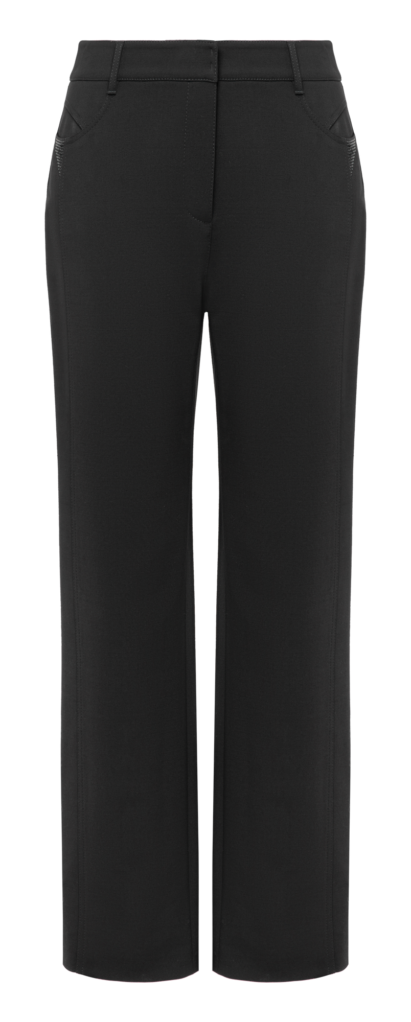 Jean Style Pocket Straight Leg Trouser | Black