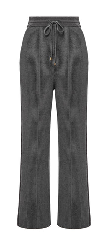 Ribbed Knit Pants | Grey