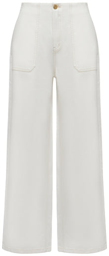 Tencel Cotton Straight-Leg Jeans | White