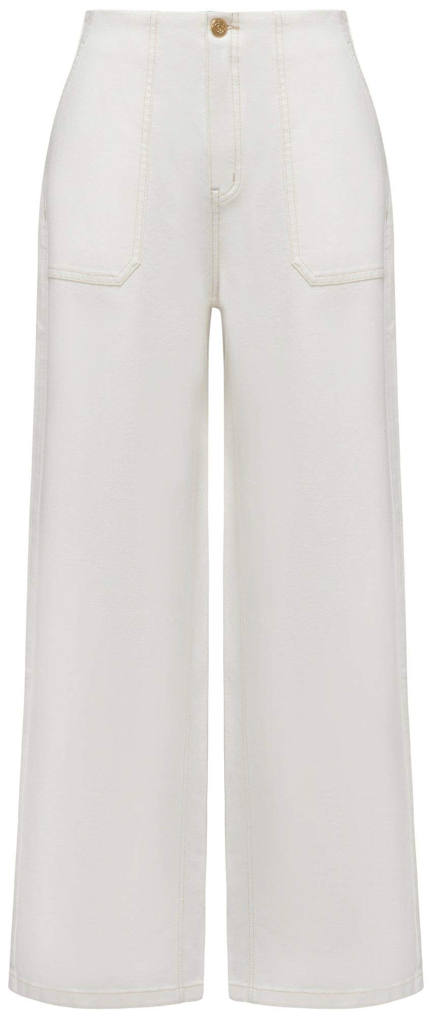 Tencel Cotton Straight-Leg Jeans | White