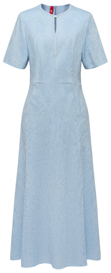 Mulberry Silk Jacquard Dress | Blue