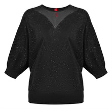 Mulberry Silk Raglan Sleeve Starry Sky Blouse | Black