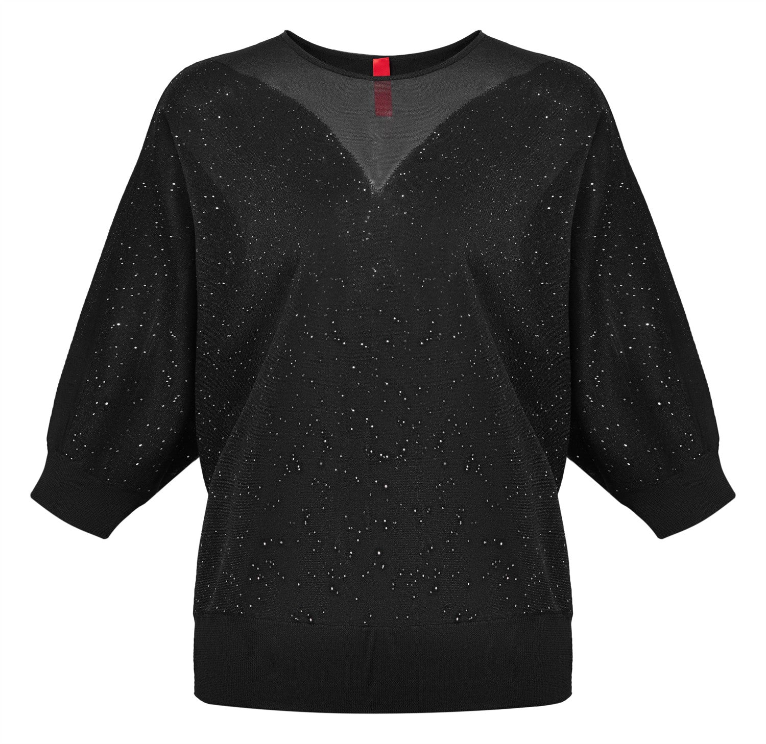 Mulberry Silk Raglan Sleeve Starry Sky Blouse | Black