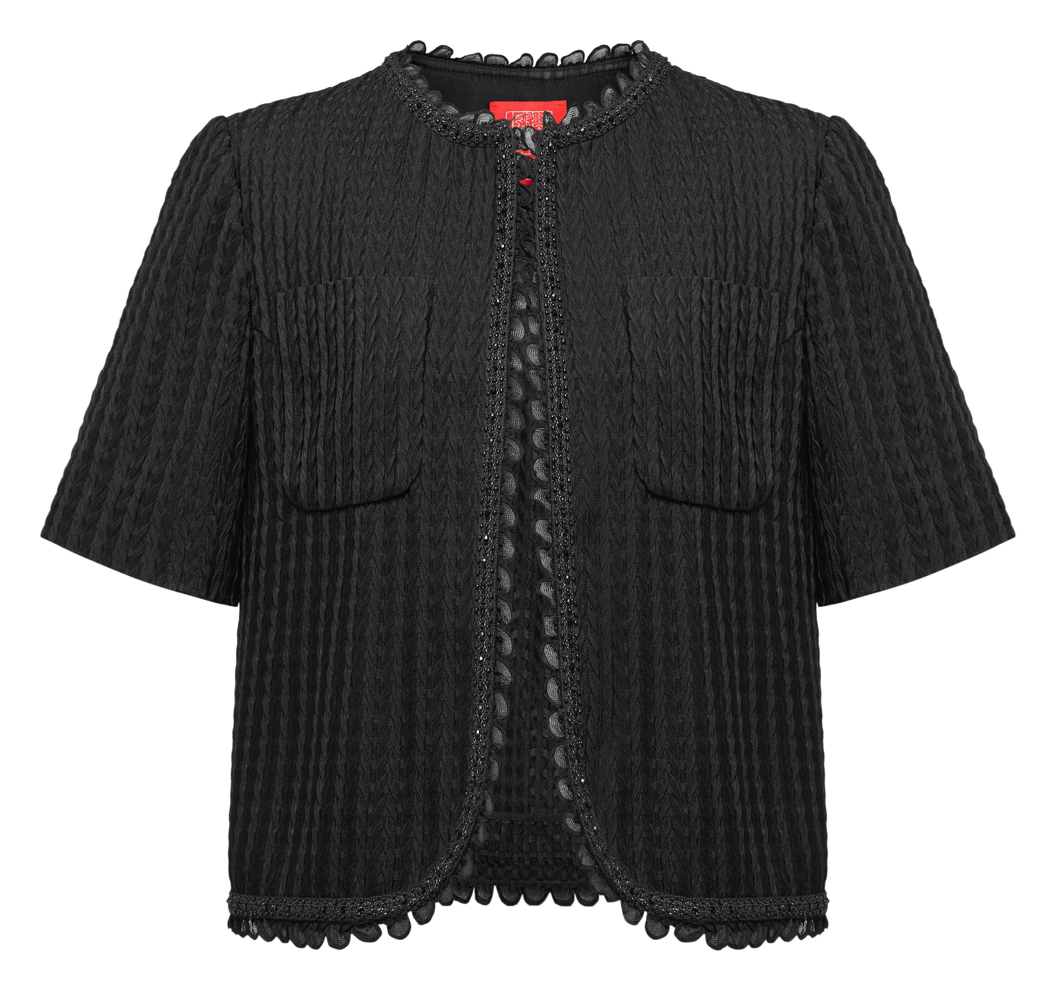 Acetate Lightweight Short-Sleeve Coat | Black