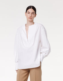 Exaggerated Bib Blouse | White