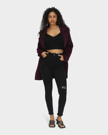 Ex-Boyfriend Wool Blend Oversized Jacket | Women | Deep Plum