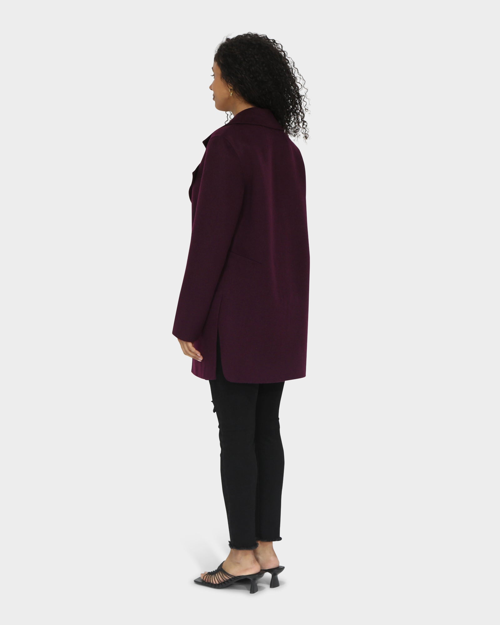 Ex-Boyfriend Wool Blend Oversized Jacket | Women | Deep Plum