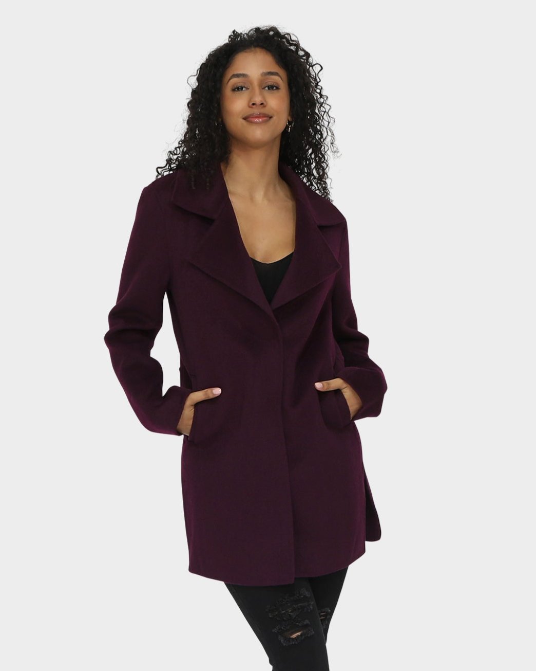 Ex-Boyfriend Wool Blend Oversized Jacket | Women | Deep Plum