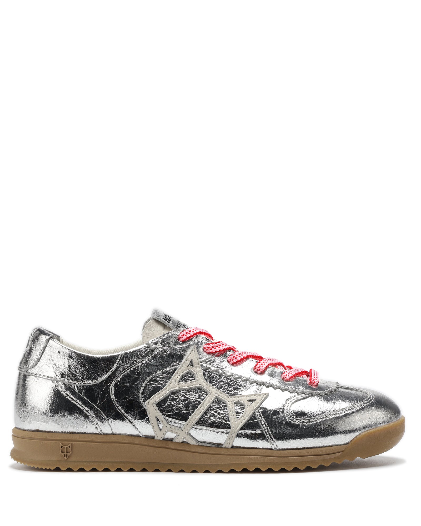 Womens | Exposuree Crinkle Metallic Leather Sneaker | Silver