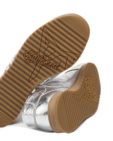 Womens | Exposuree Crinkle Metallic Leather Sneaker | Silver