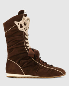 Womens | Extreme Scrunch Suede Sneaker | Brown
