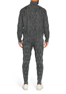 Mens | Elijah Cable Knit Jogger | Washed Black