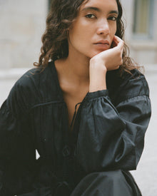 Summer | Hira Tie-Front Cotton Blouse in Size Small