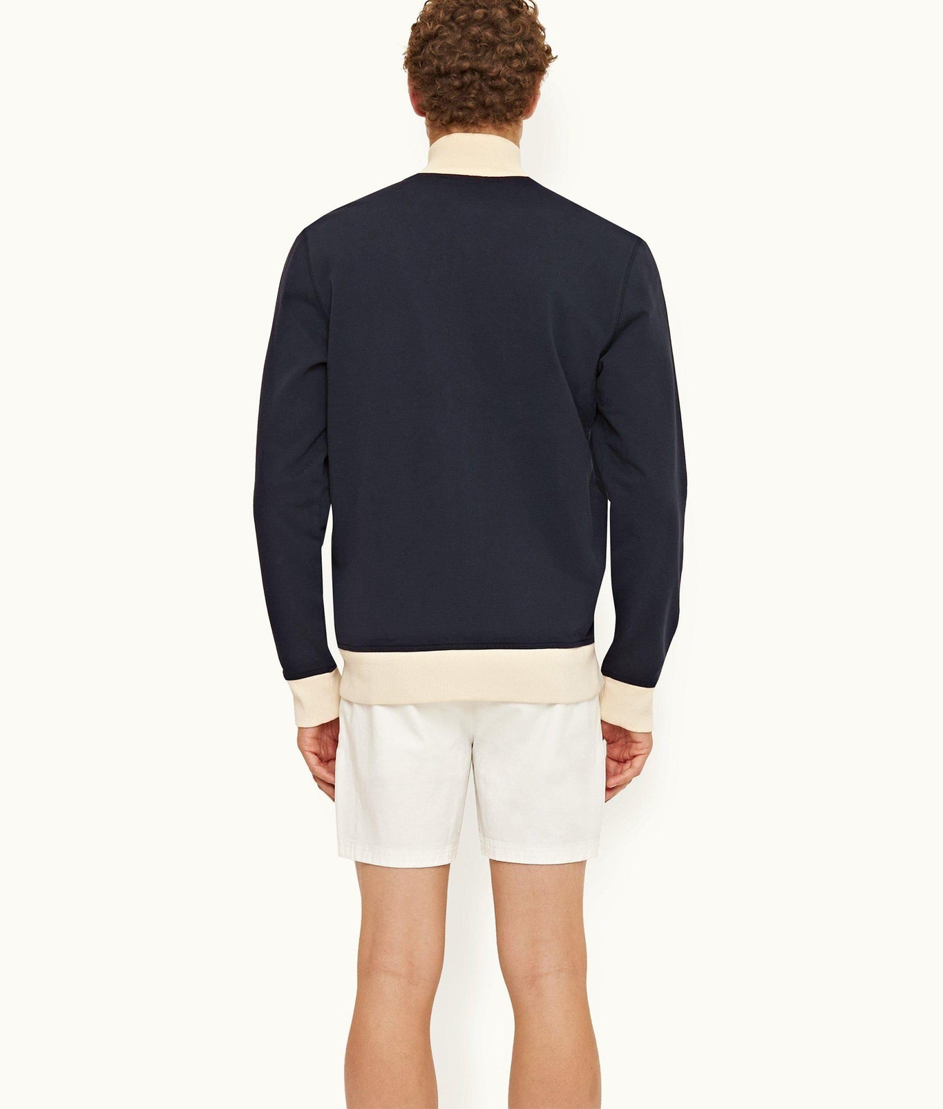 Egerton Contrast Easy Fit Washed Organic Cotton Sweatshirt | Night Iris