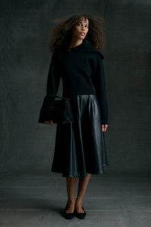 Shelby | Harlow Vegan Leather Flare Skirt in Size Small