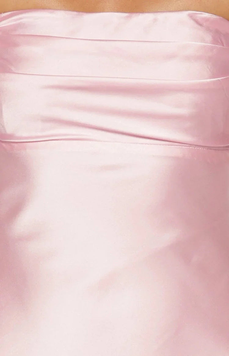 Ella Off Shoulder Prom Dress | Light Pink