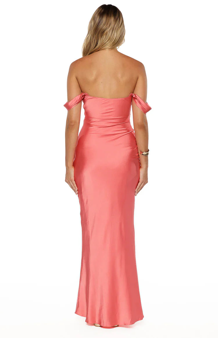 Ella Off Shoulder Prom Dress | Pink