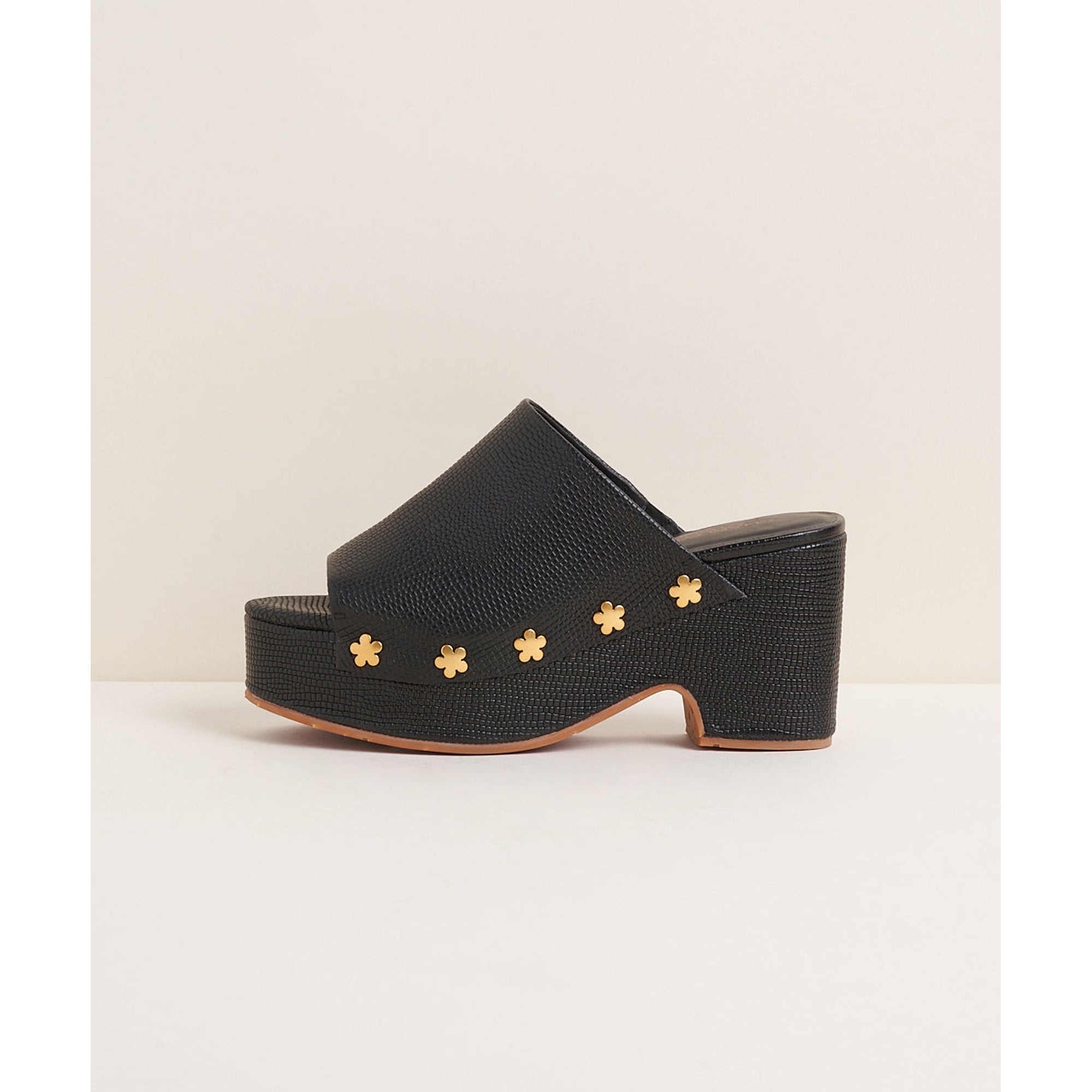 Ellery Platform Sandal | Black Flower