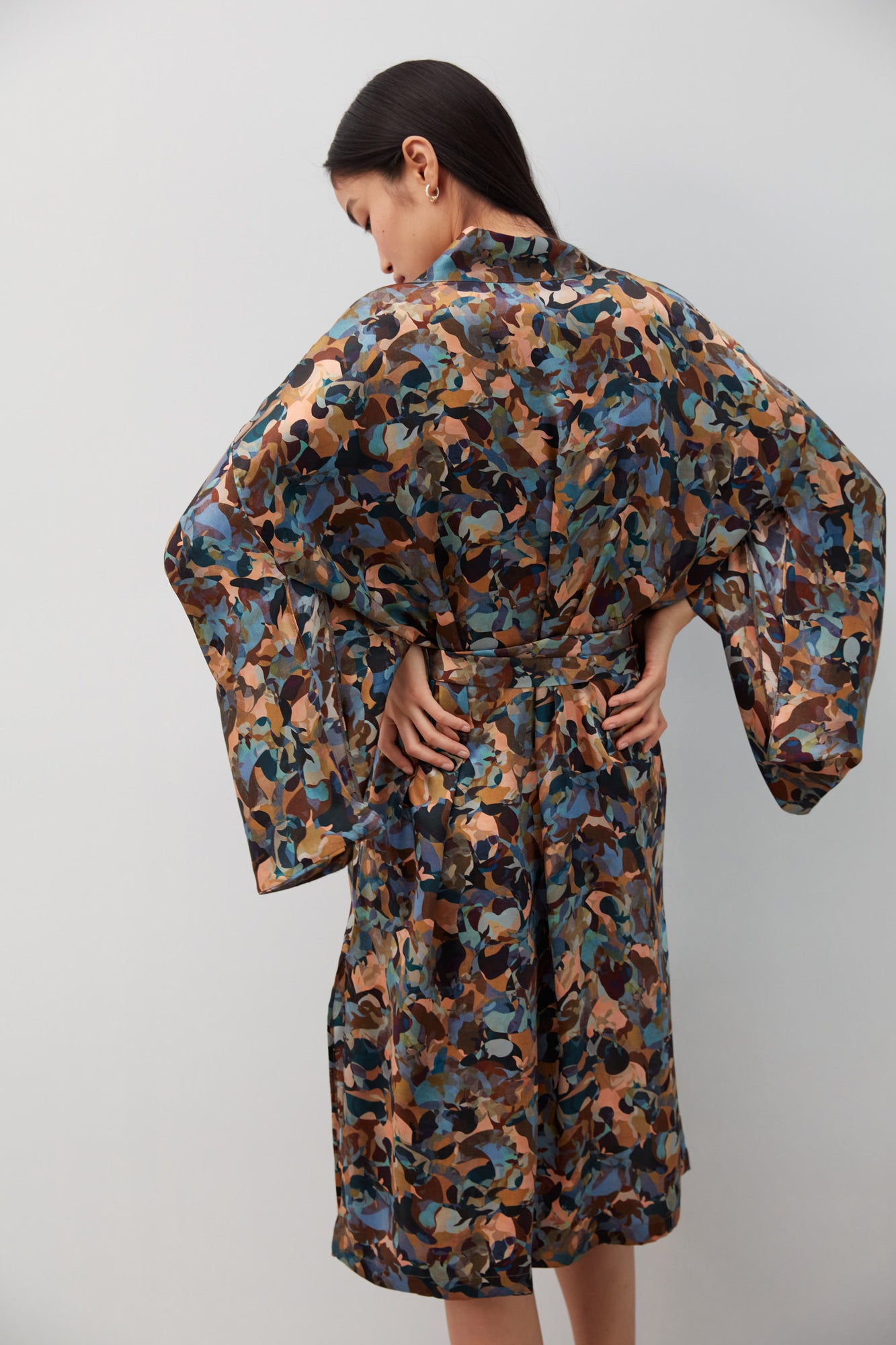 Ebru Silk Robe/Kimono | Multi