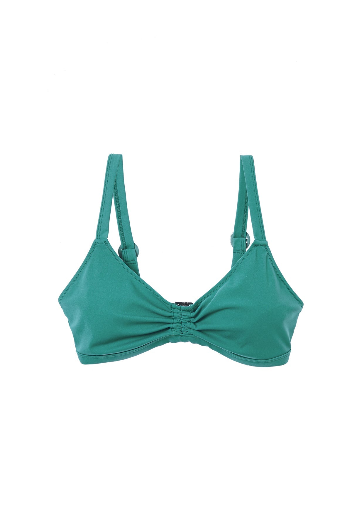 Olivia Ruched Triangle Bikini Top | Vital Green