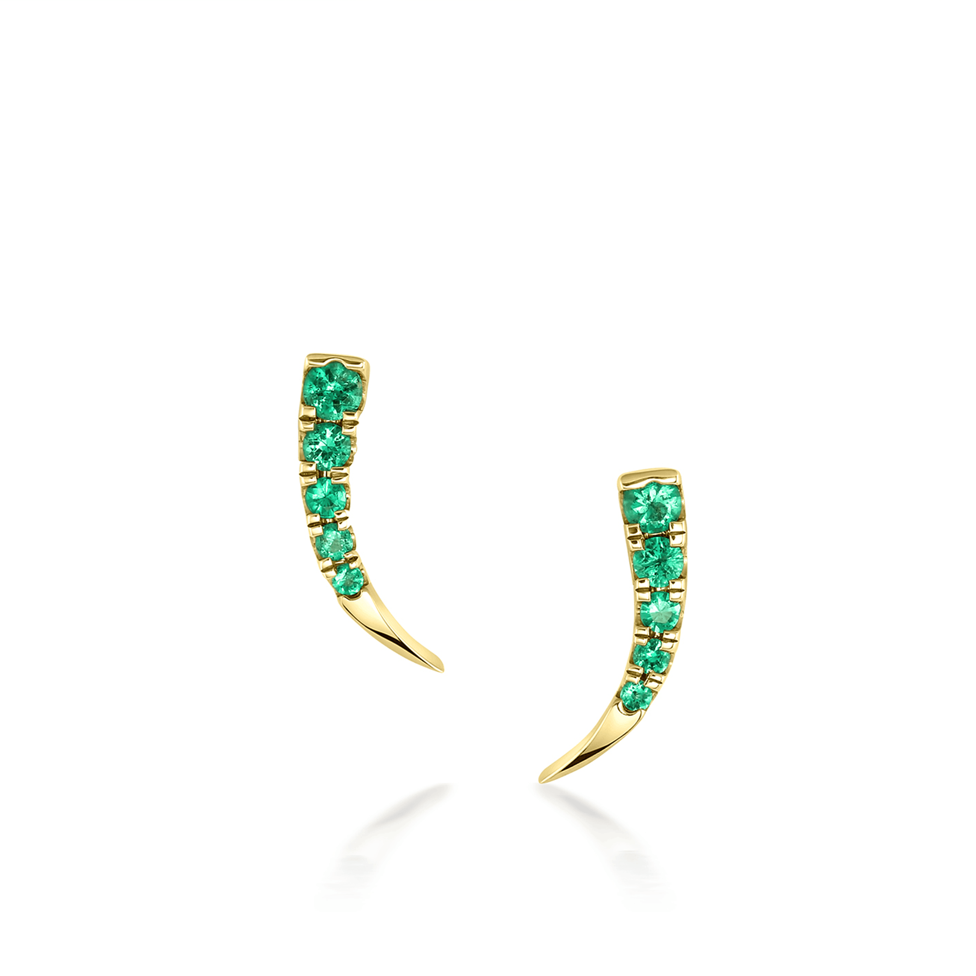 Women | Emerald Ear Crawlers | 14k Yellow Gold