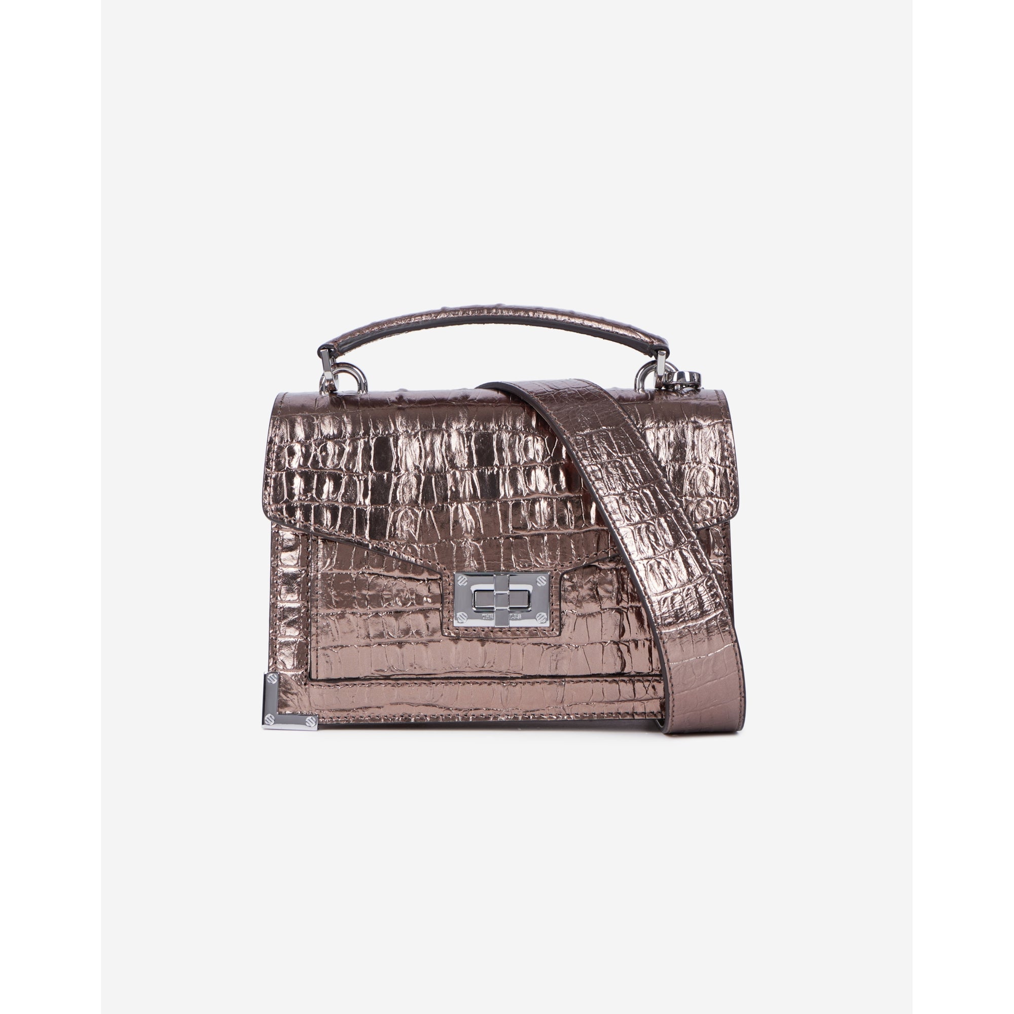 Emily Small Bag Pk Crocodile-Effect Leather | Women | Pink