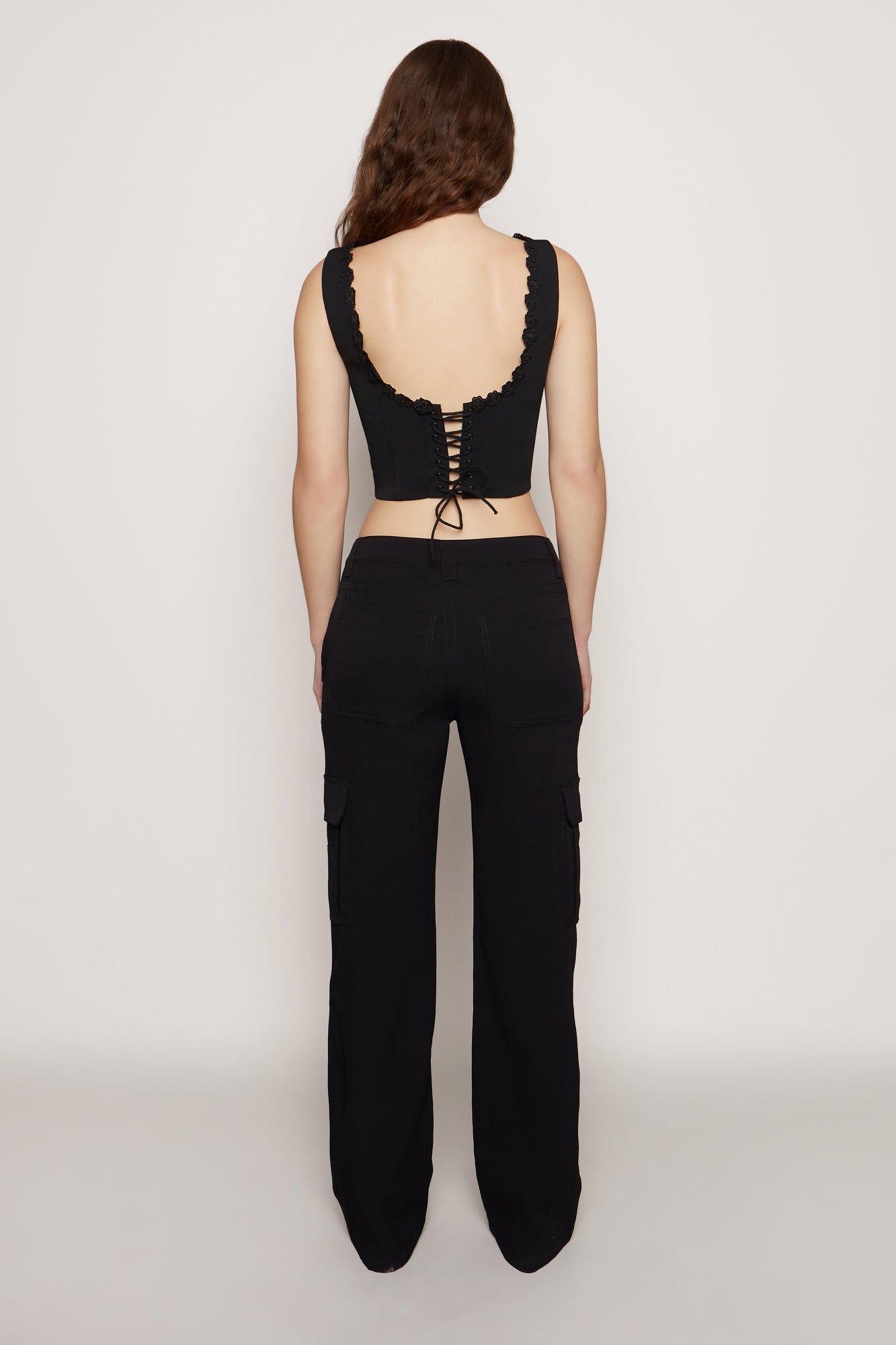 Womens | Crepe Bustier Top | Black