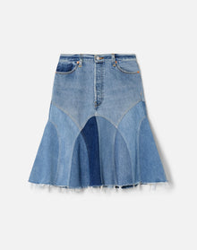 Engineered Seamed Skirt | Indigo