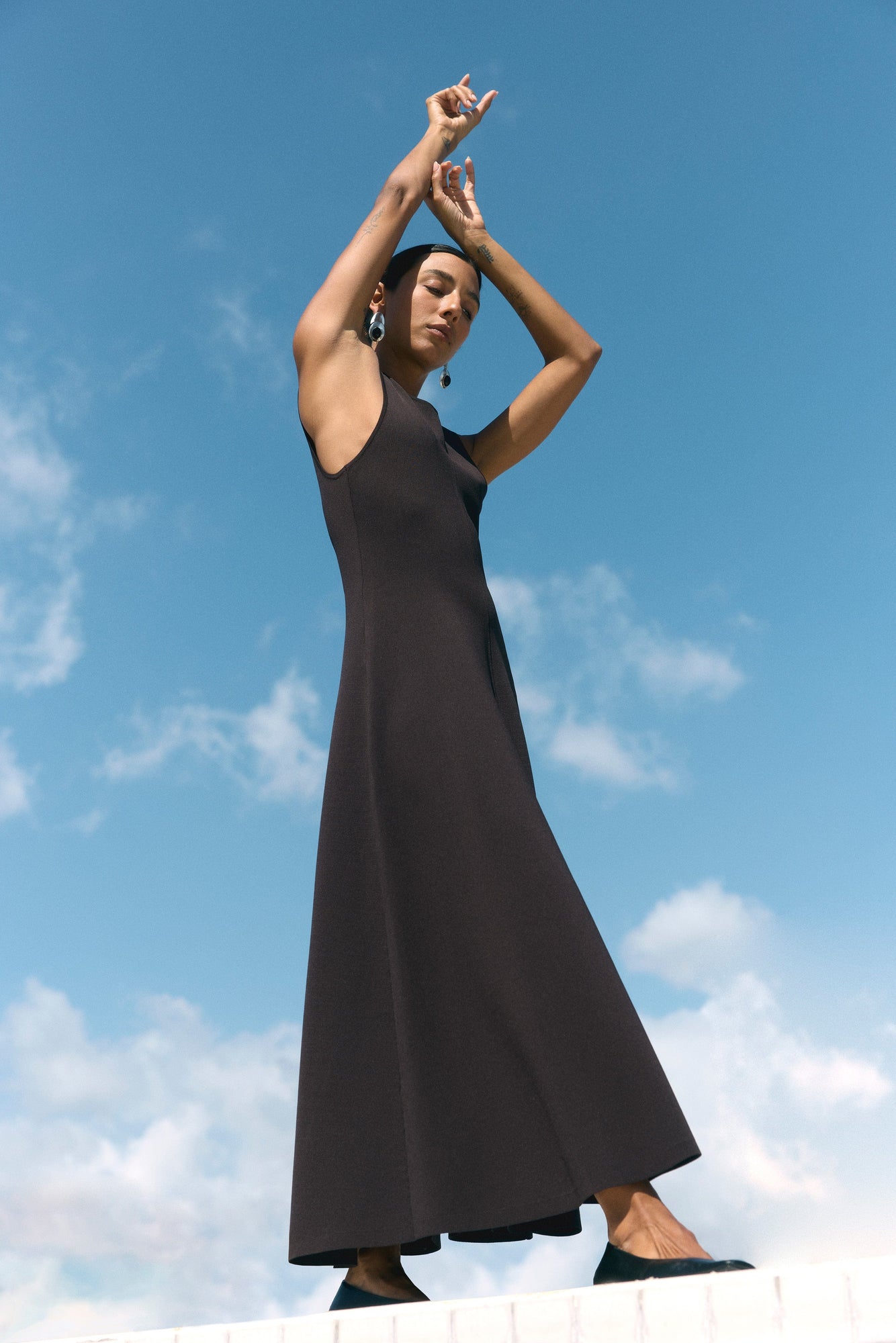 Hayley | Enya Cinch-Waist Knit Dress in Size Small