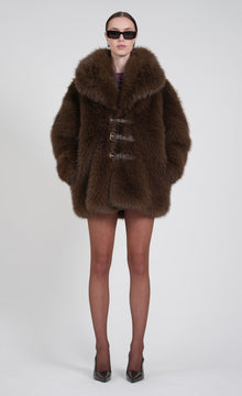 Oslo Faux Fur Jacket | Brown