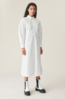 Printed Midi Dress | Bright White