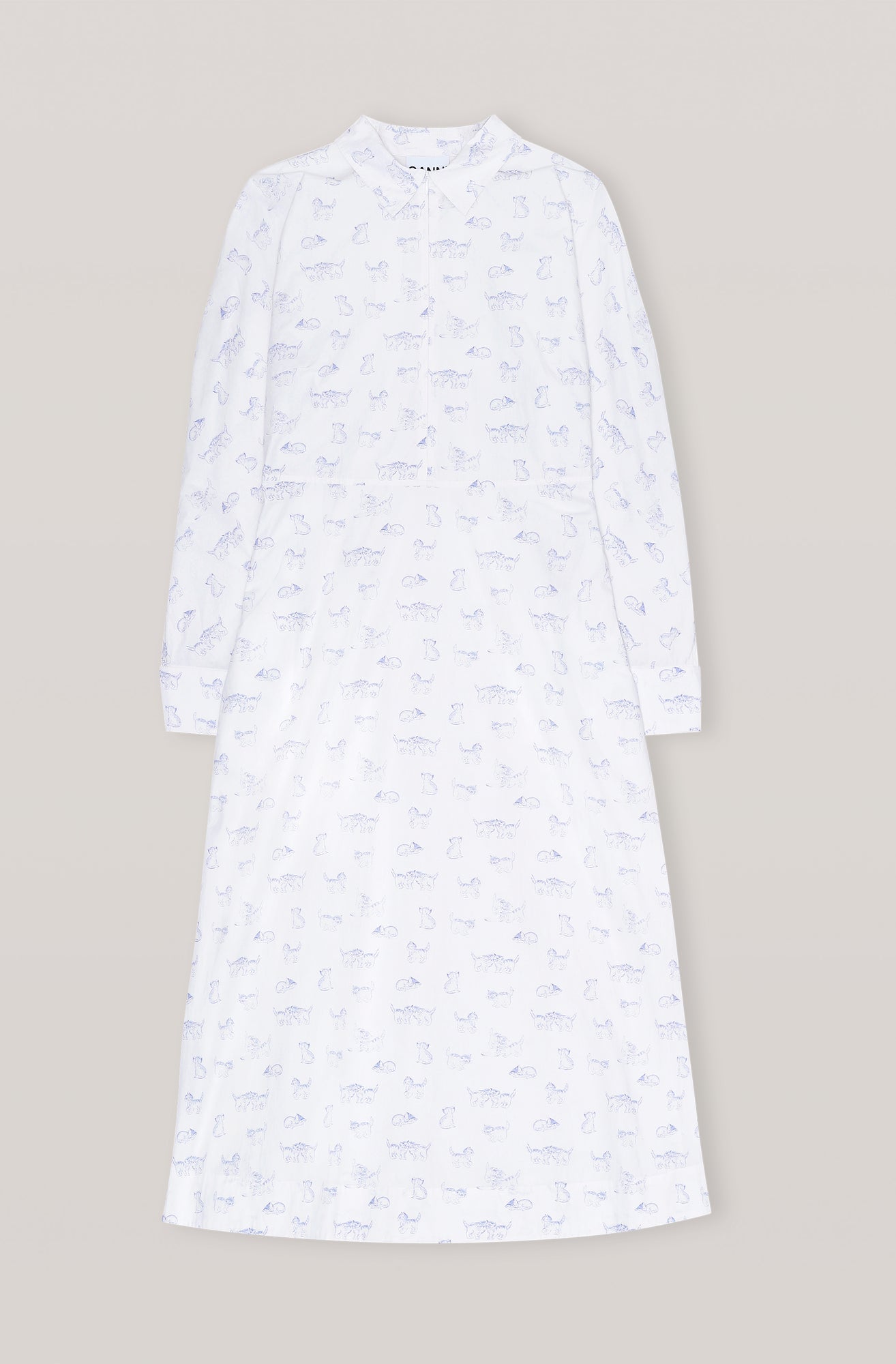 Printed Midi Dress | Bright White