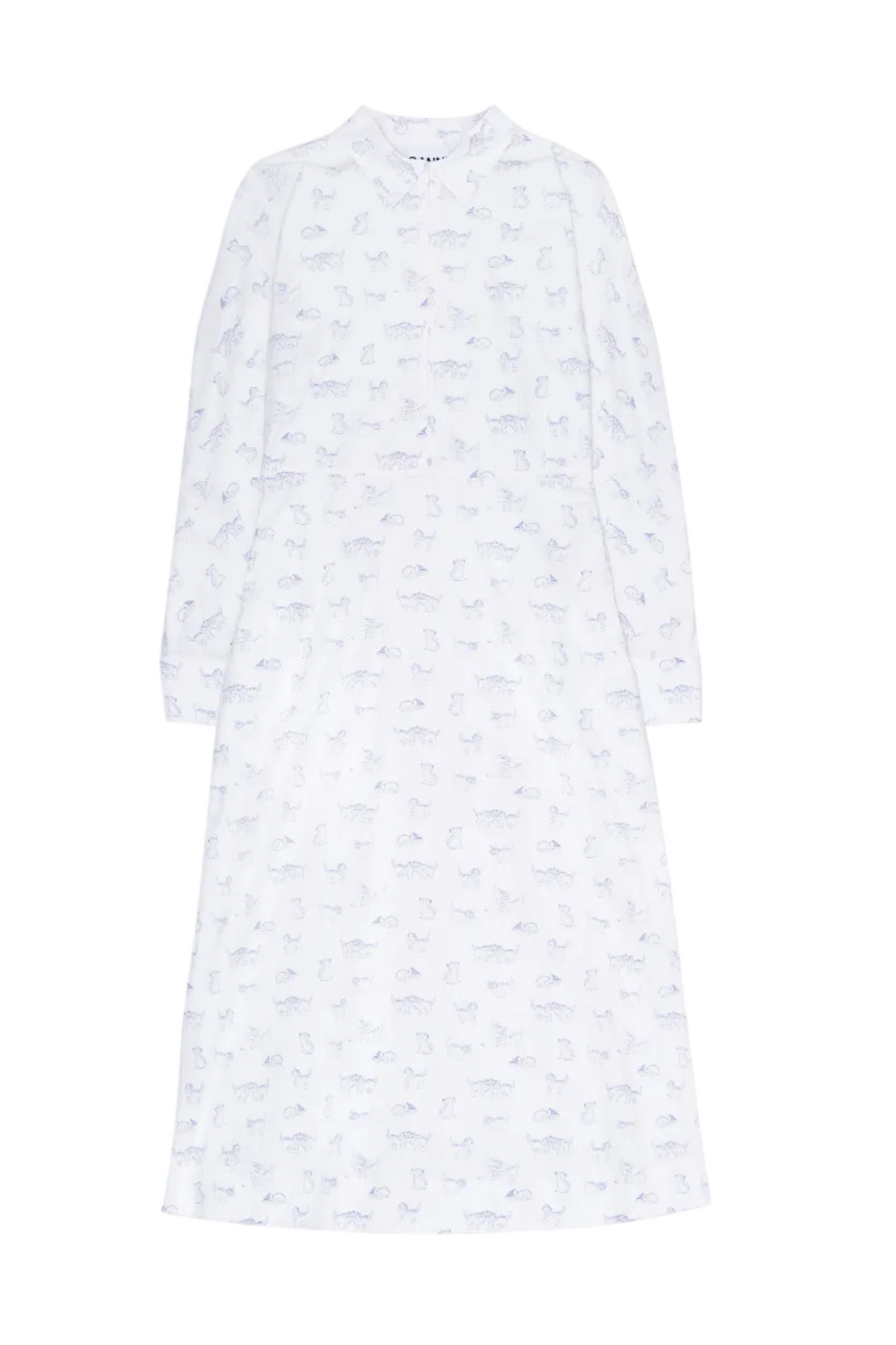 Printed Midi Dress | Bright White