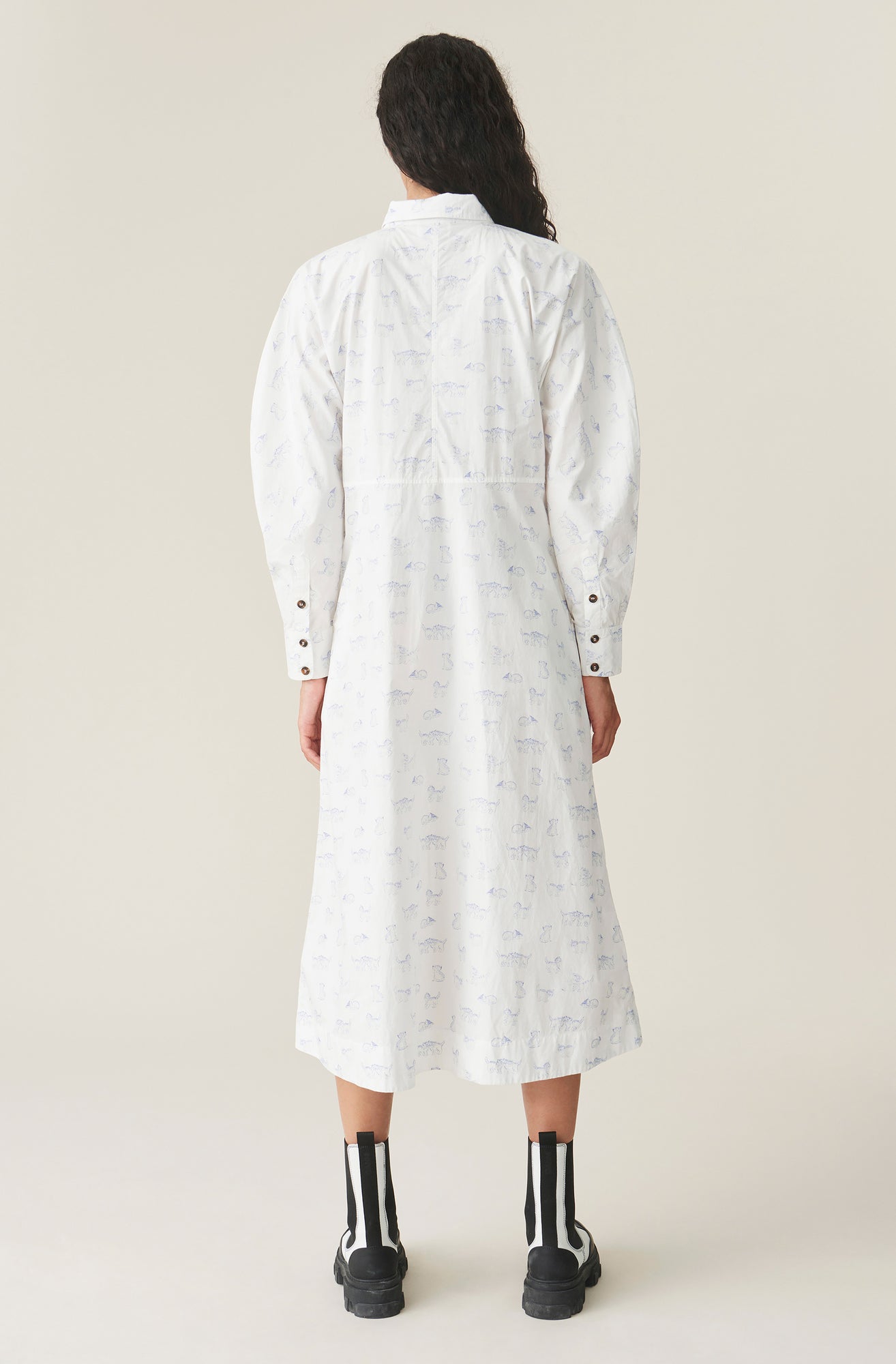 Printed Midi Dress | Bright White