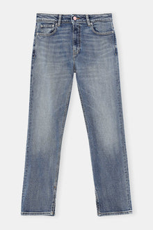 Cropped Slim-Leg Jeans | Mid Blue Vintage