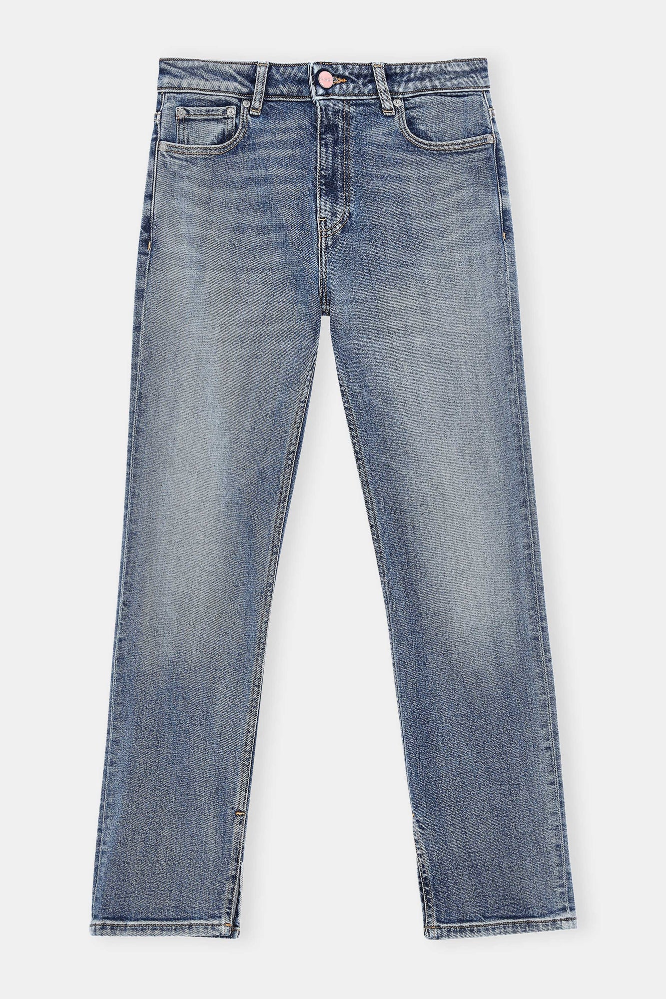 Cropped Slim-Leg Jeans | Mid Blue Vintage