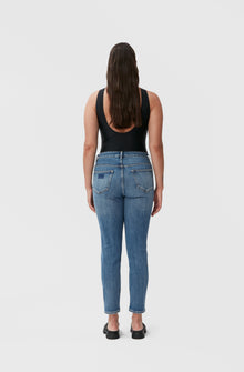 Cropped Slim-Leg Jeans | Mid Blue Vintage