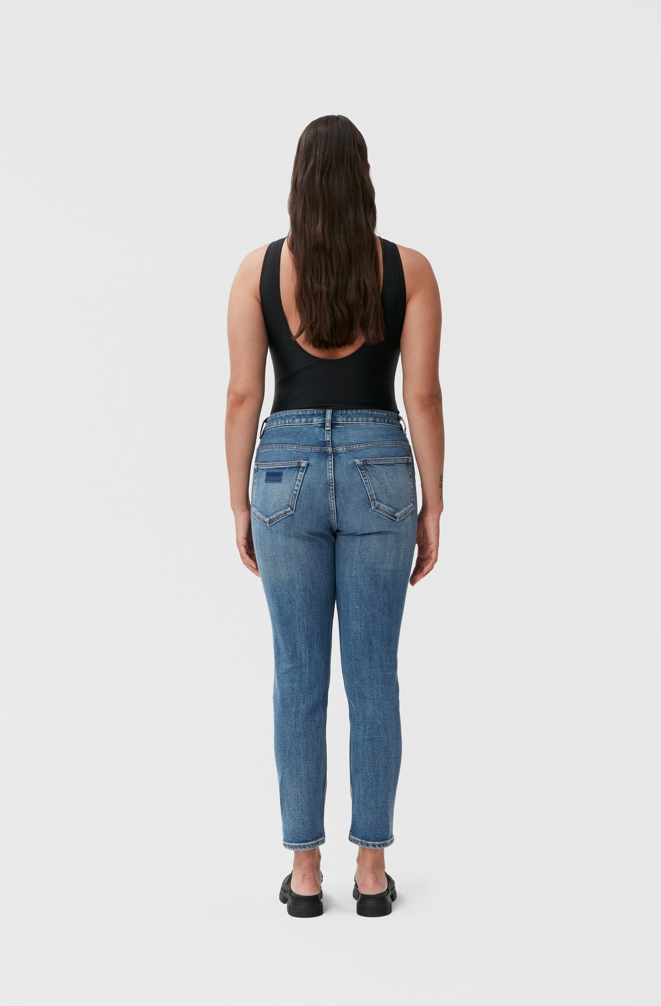 Cropped Slim-Leg Jeans | Mid Blue Vintage