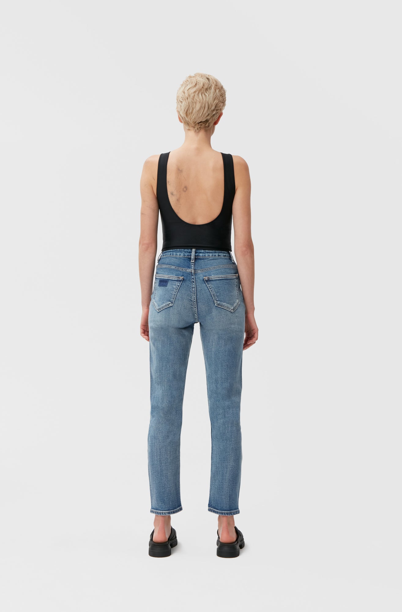 Cropped Slim-Leg Jeans | Mid Blue Vintage