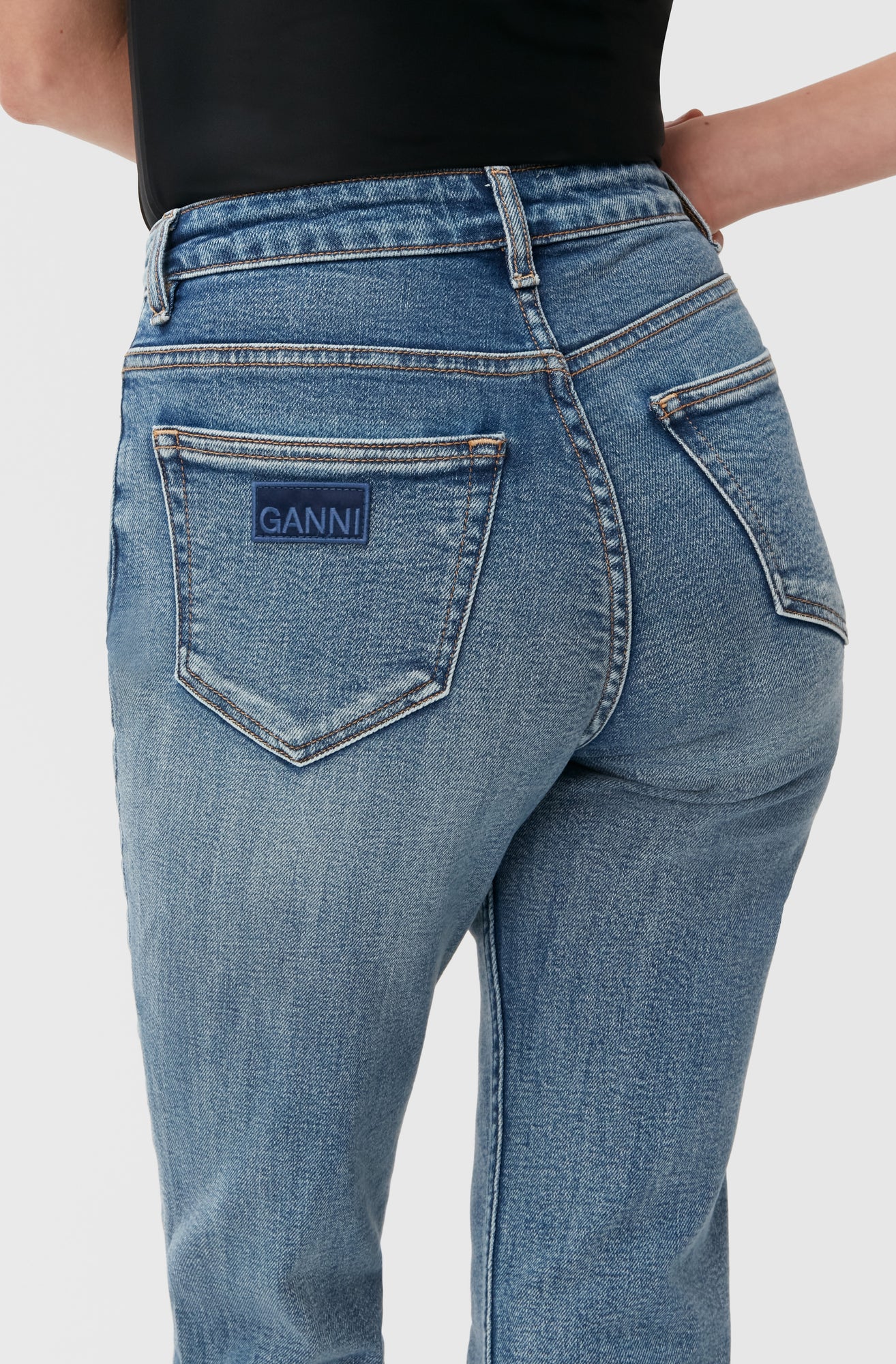 Cropped Slim-Leg Jeans | Mid Blue Vintage