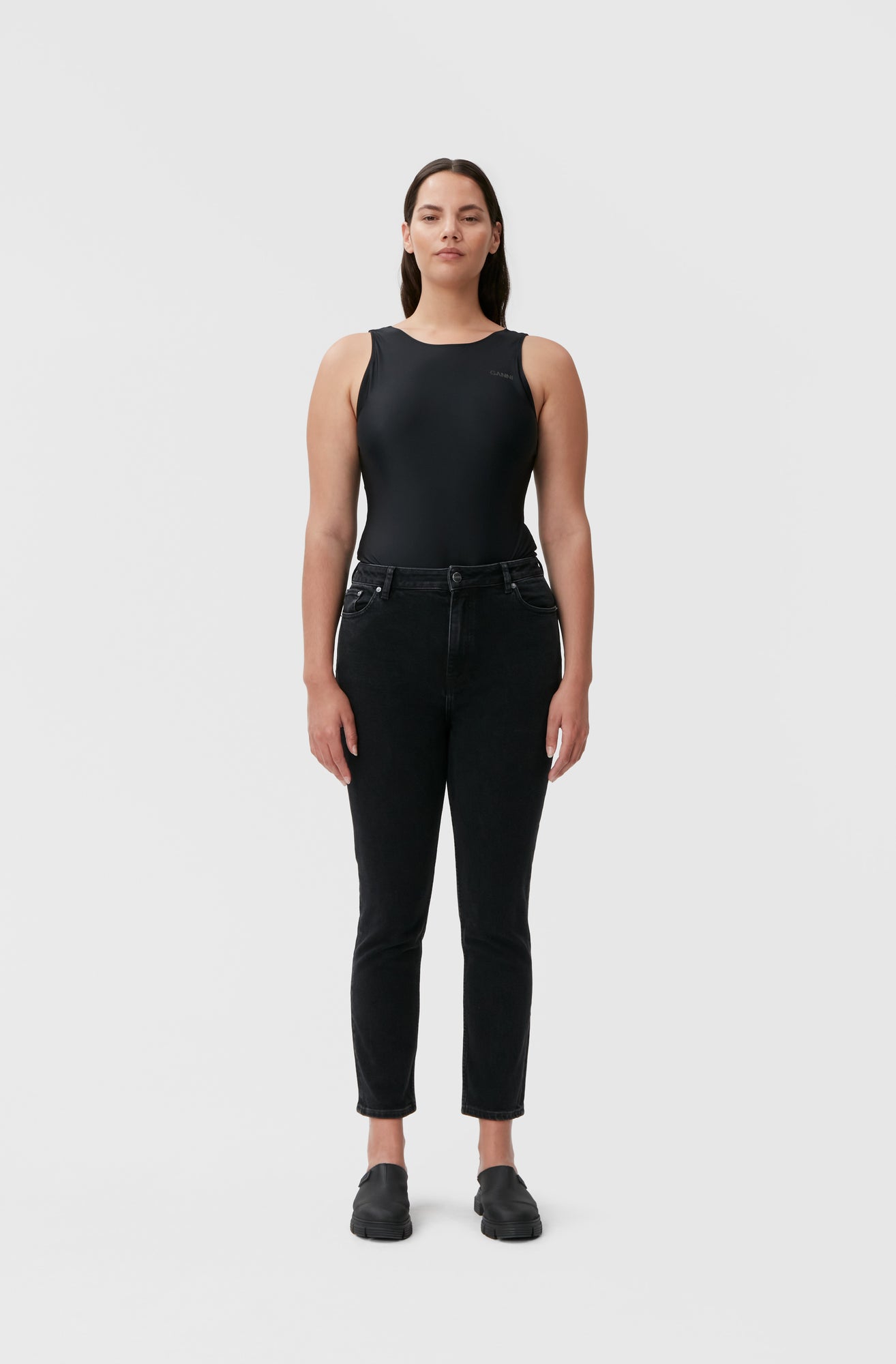 Cropped Jeans | Washed Black/Black