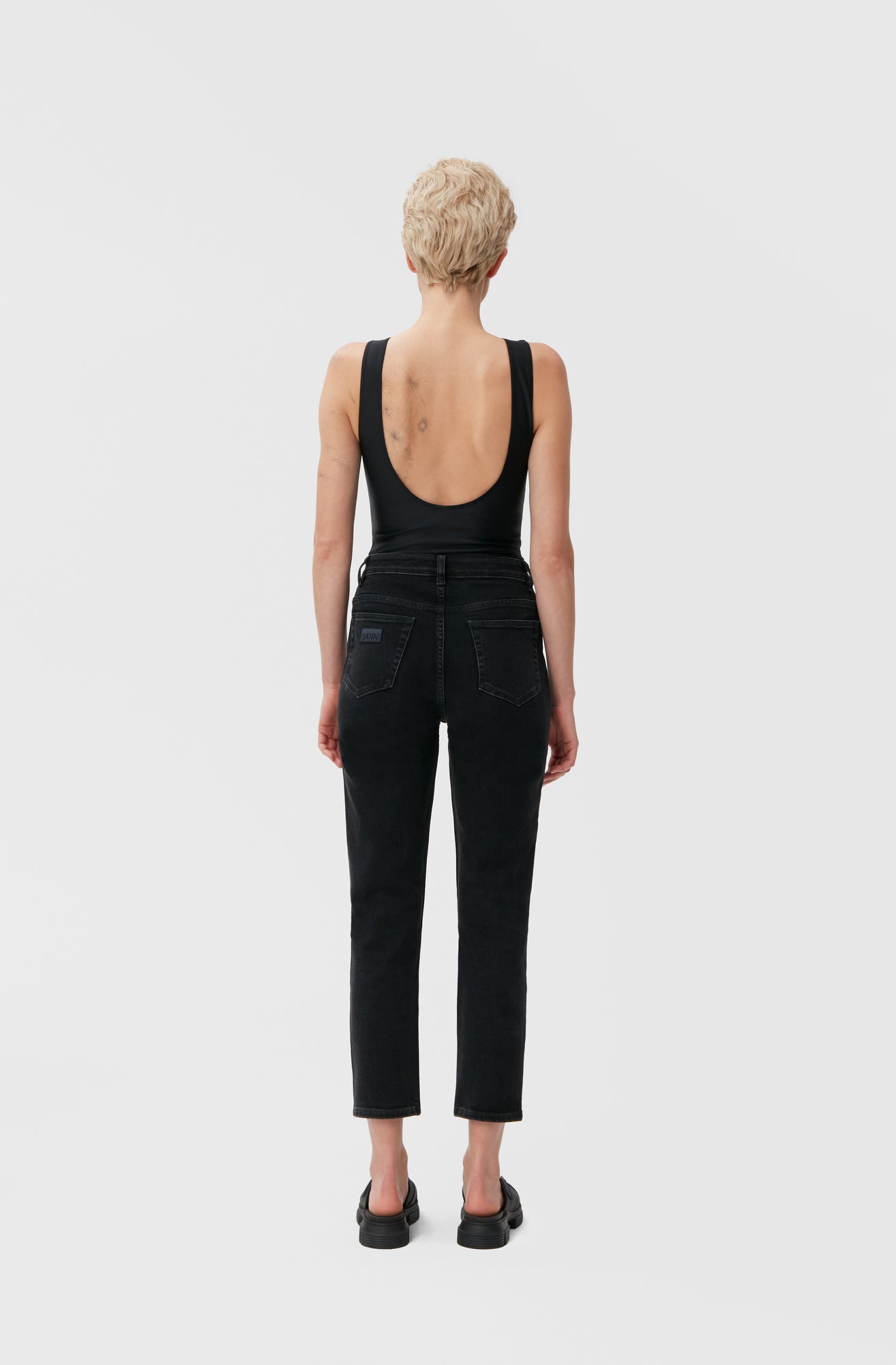 Cropped Jeans | Washed Black/Black