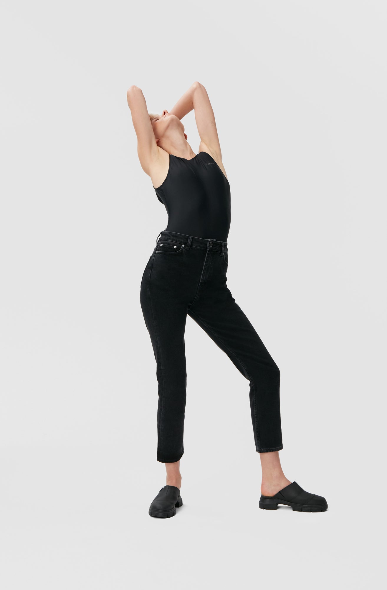 Cropped Jeans | Washed Black/Black