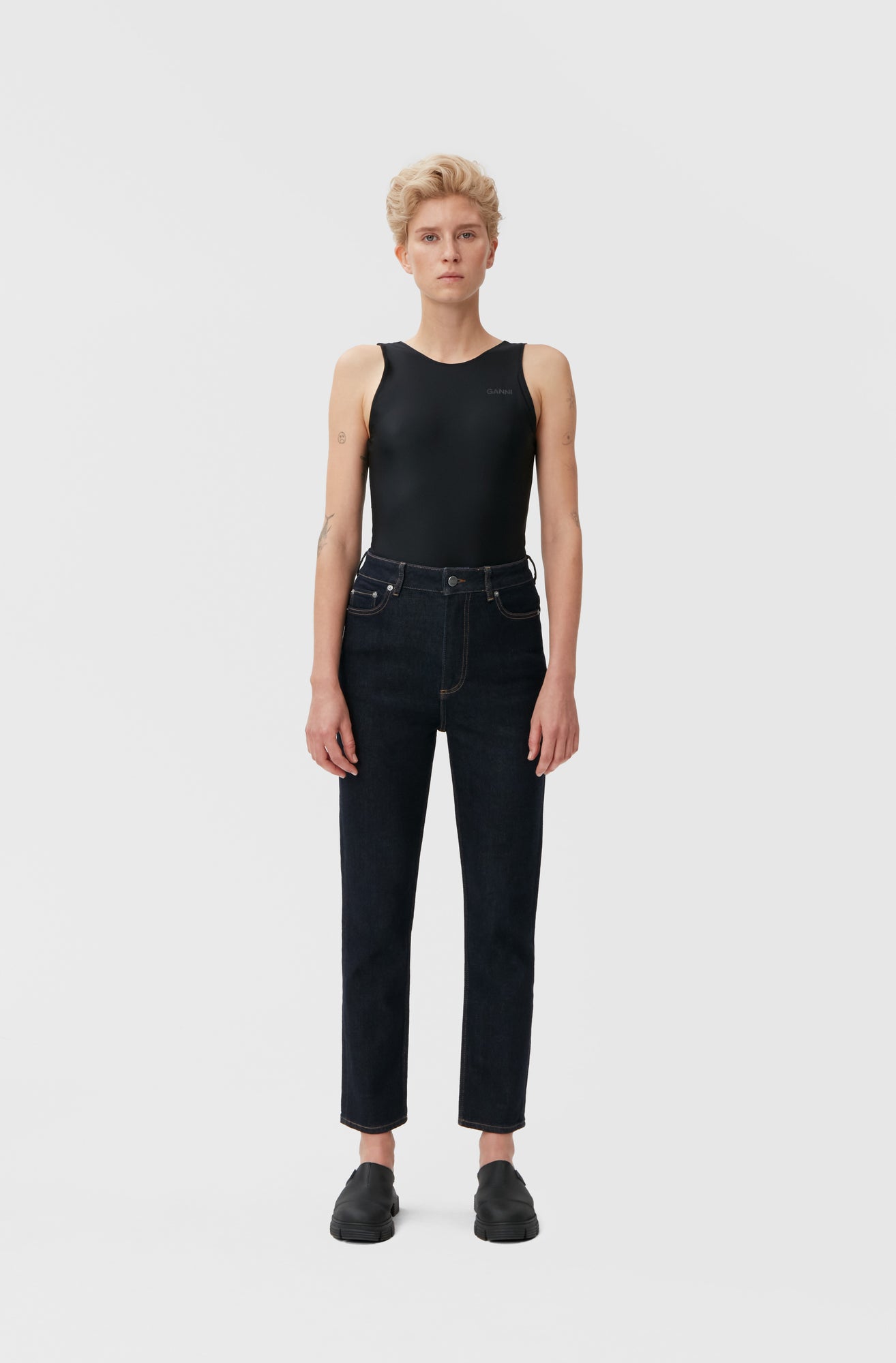 Stretch Cropped Jeans | Indigo