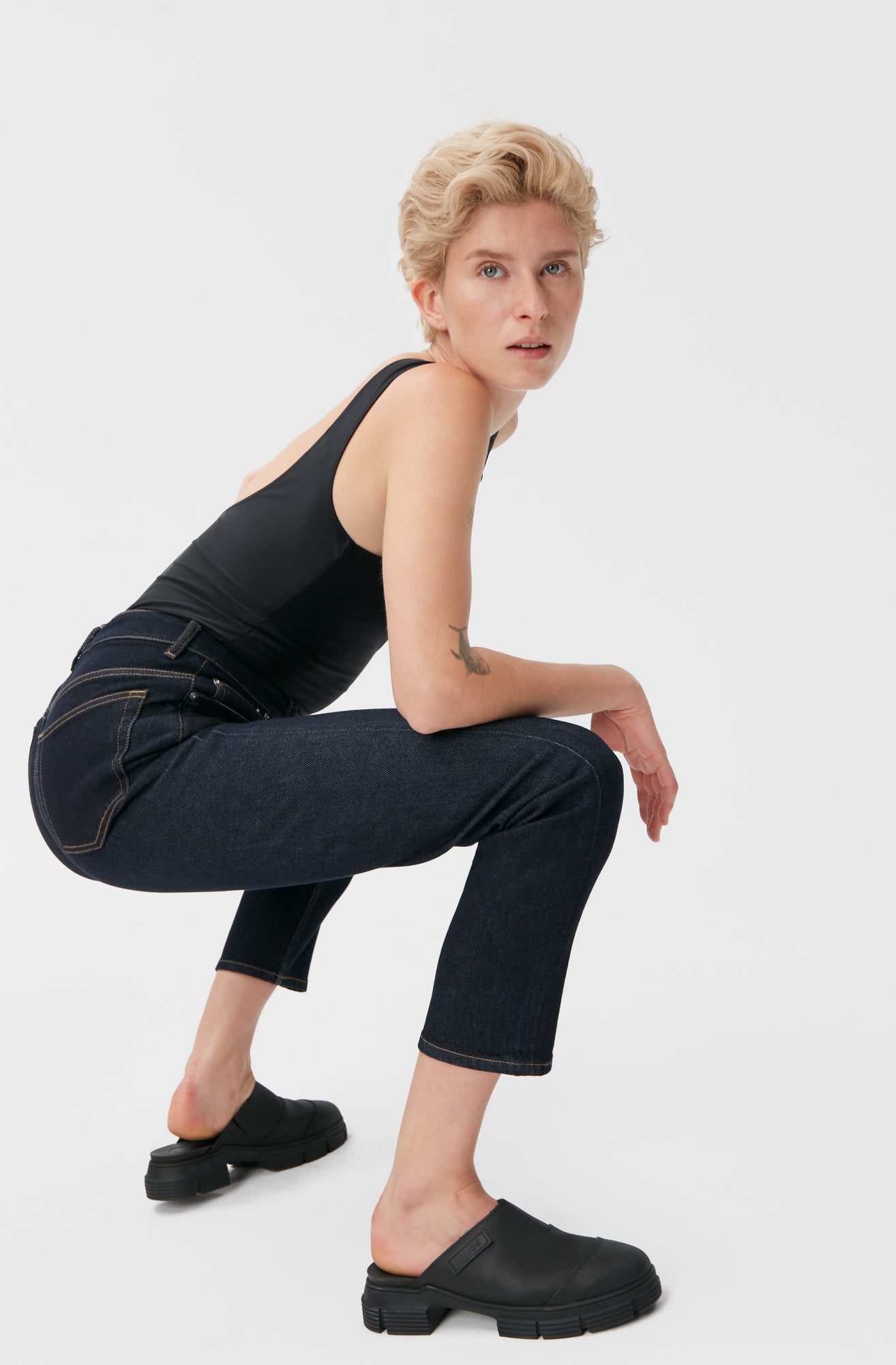 Stretch Cropped Jeans | Indigo