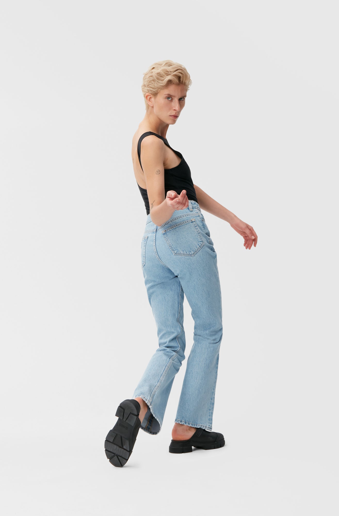 Wash Bootcut Jeans | Light Blue Stone