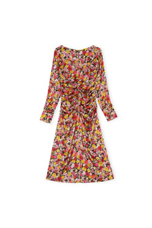 Floral Silk Blend Gather Dress | Mole