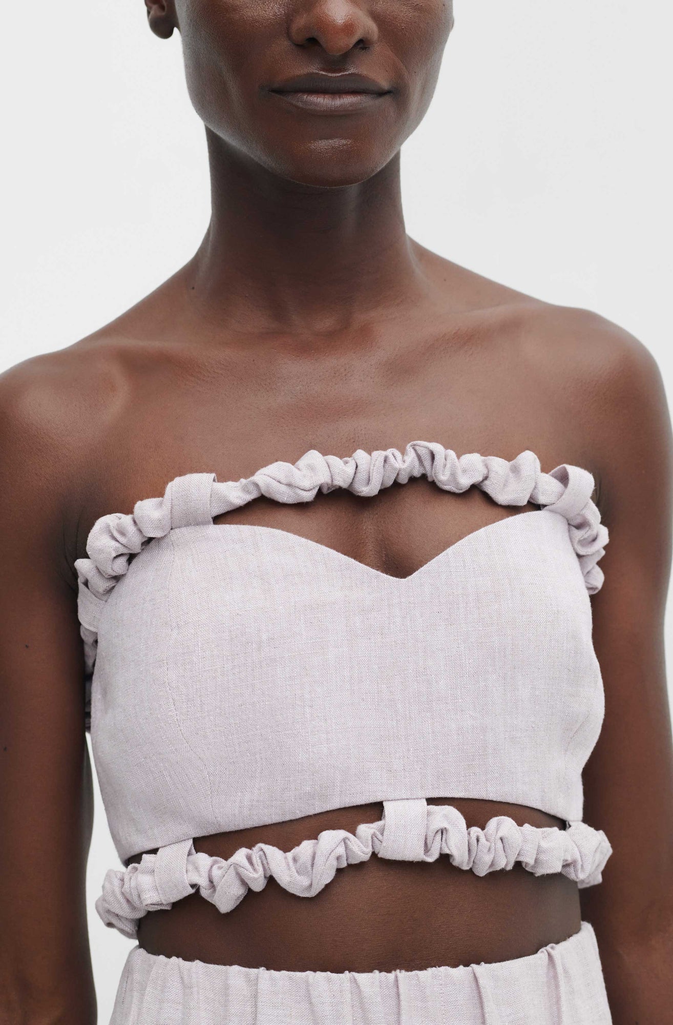 Strapless Crop Top | Light Lilac