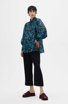 Cropped Pleated Trousers | Black